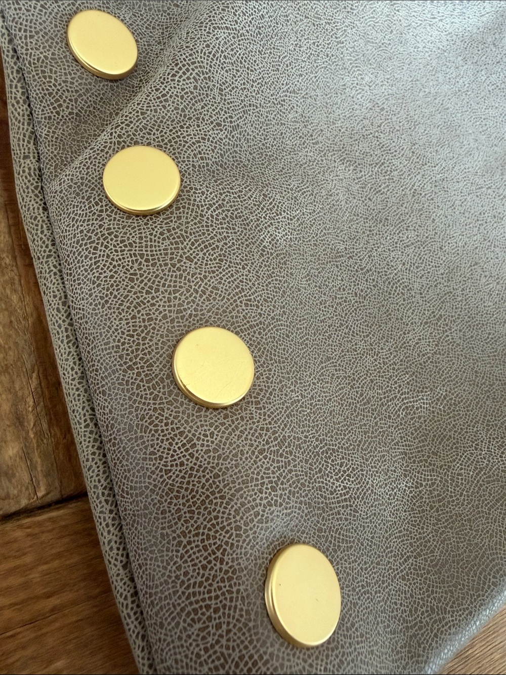 Hammitt Light Gray Suede Crossbody with Gold Studs - Picture 8 of 10